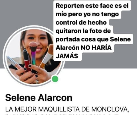 Estafadores roban con nombre e imagen de Selene Alarcón; hackean su Facebook