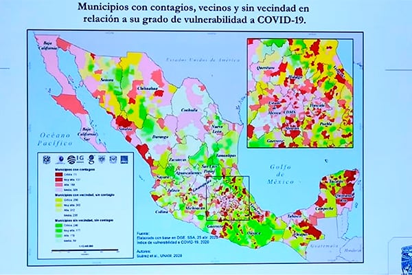 Presenta UNAM mapa de vulnerabilidad municipal ante Covid-19
