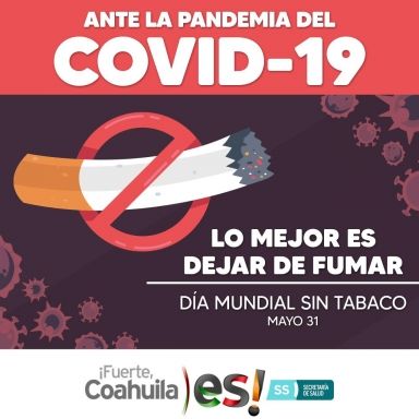 Promueve Salud  evitar consumo de tabaco por Covid