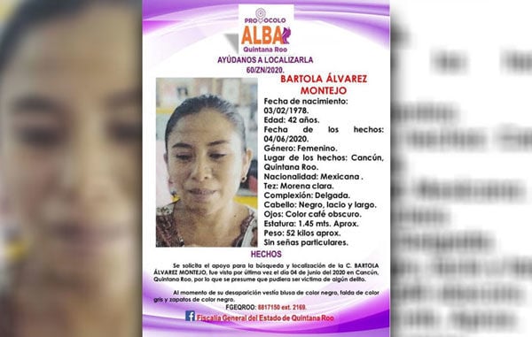 Localizan cuerpo de mujer reportada como desaparecida en Cancún