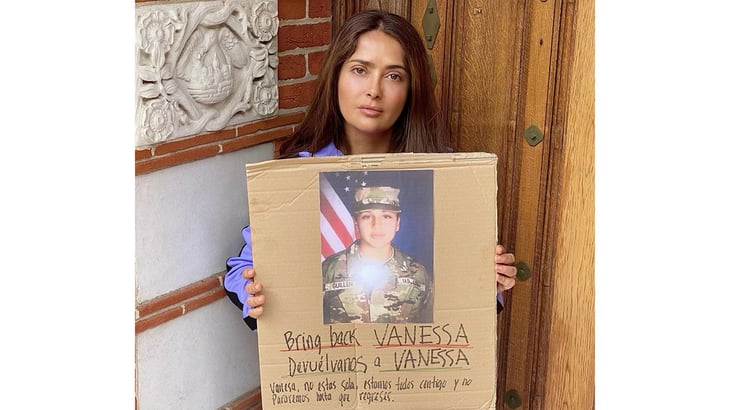 Salma Hayek pide encontrar a joven militar desaparecida en EU