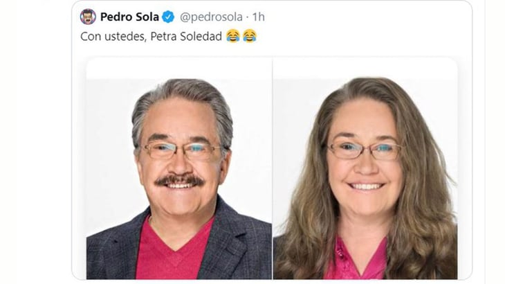 Pedro Sola se transforma en mujer y es la comidilla en Twitter