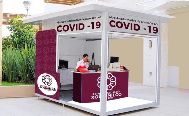 Instalan módulos de información sobre Covid-19 en Xochimilco