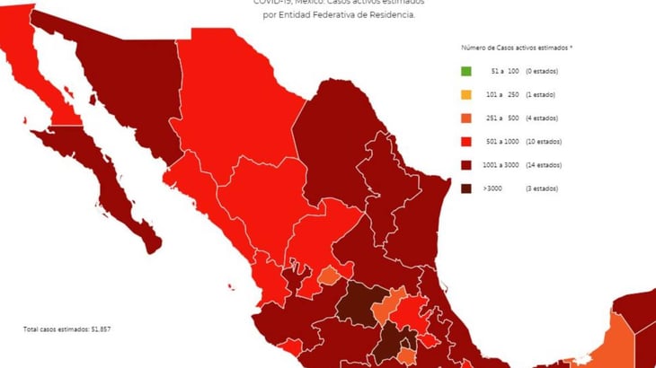 Casos de COVID-19 al día de hoy en México 