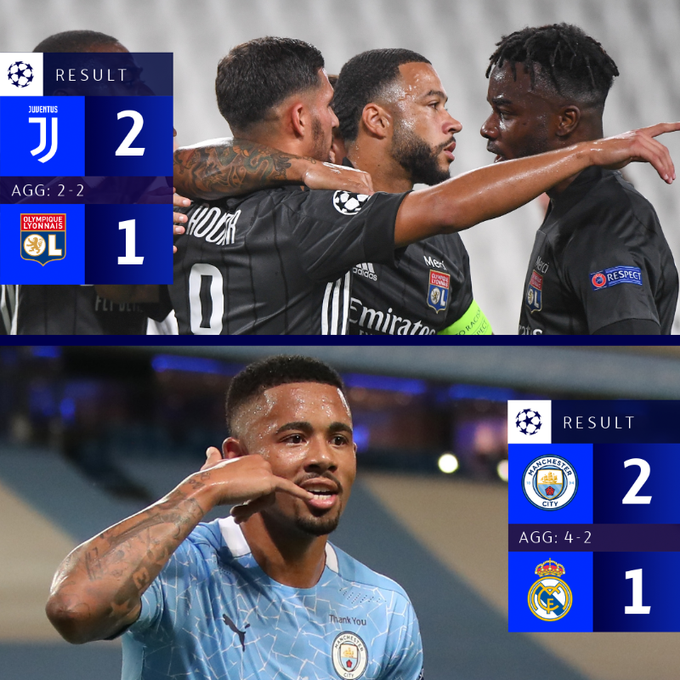 Manchester City y Lyon avanzan en Champions; Real Madrid y Juventus quedan eliminados