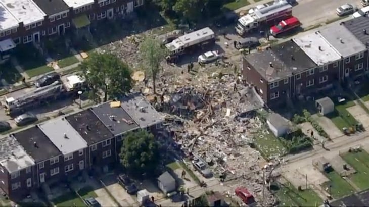 VIDEO: Fuerte explosión en Baltimore destruye 3 edificios residenciales 