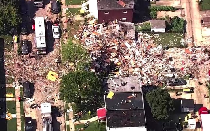 Un muerto, 5 heridos y 3 casas destruidas por explosión de gas en Baltimore
