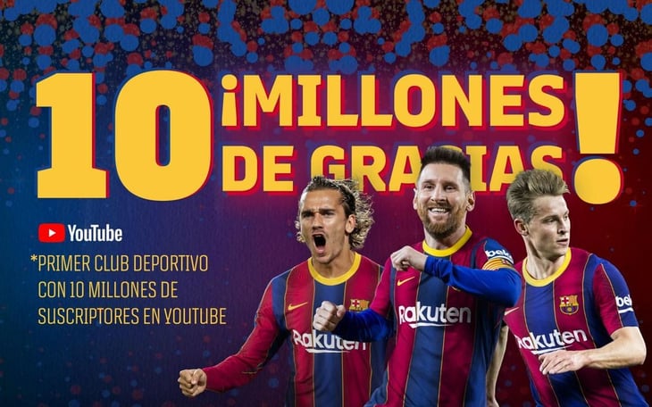 El Barça, primer club deportivo que supera los 10 millones en Youtube