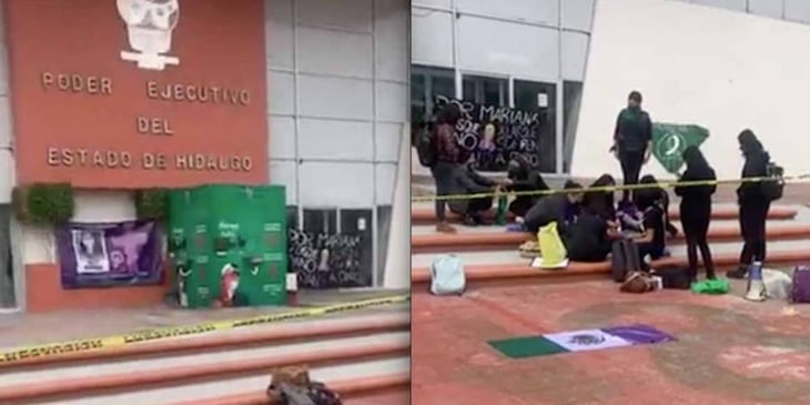 Feministas toman el Palacio de Gobierno de Hidalgo