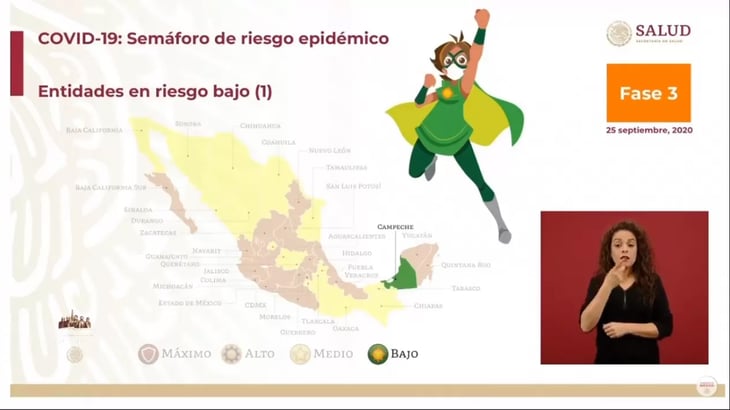 Se convierte Campeche en el primer estado con semáforo verde de COVID en México