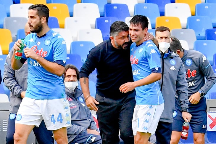 Hirving Lozano marca dos goles en menos de media hora con el Napoli