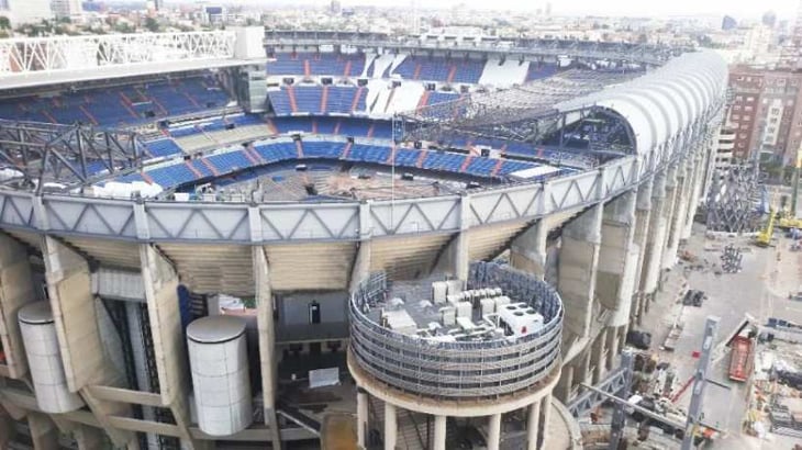 Avanza la construcción de la nueva cubierta del Santiago Bernabéu