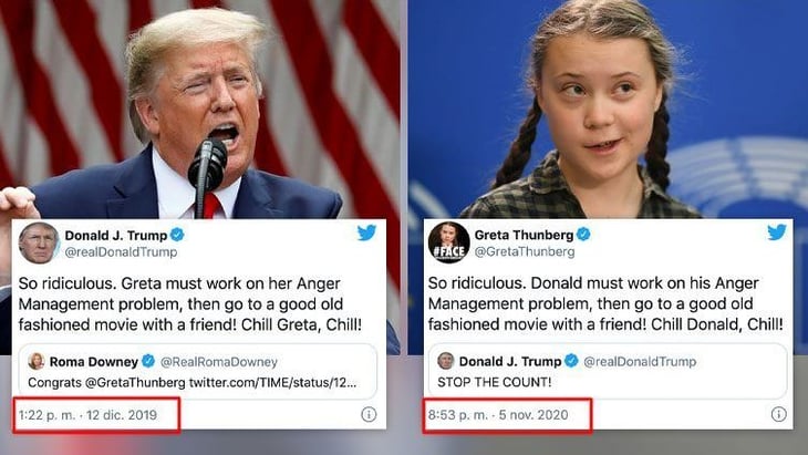 'Relájate, Donald, Relájate', escribe Thunberg a Trump en Twitter
