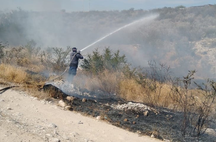 Se incendia pastizal en Monclova