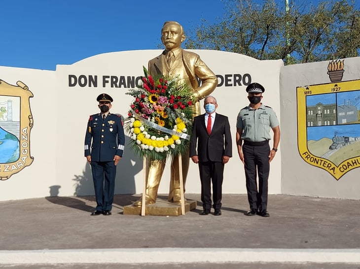 Con ofrenda floral en Frontera celebran la revolución mexicana