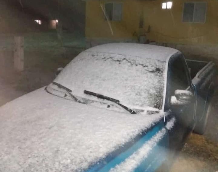 Reportan caída de nieve en Mina La Encantada