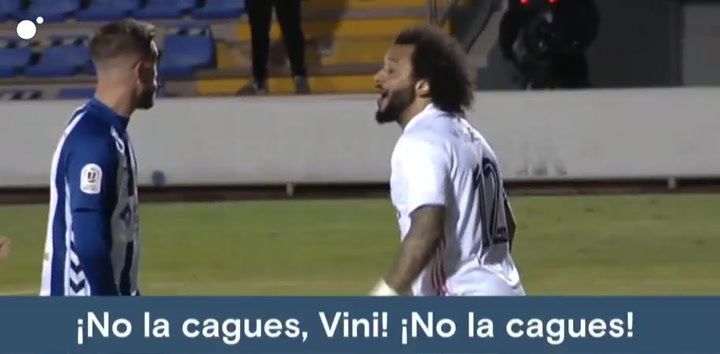 Marcelo a Vinicius, en jugada del empate del Alcoyano: 'No la cag…'