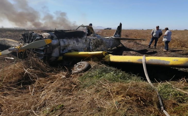 Se desploma y se incendia avioneta en Ahome, Sinaloa