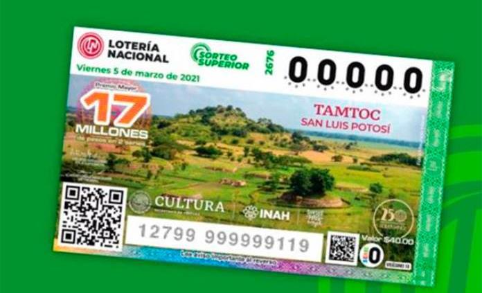 Billete de Lotería Nacional reconoce sitio arqueológico de Tamtoc