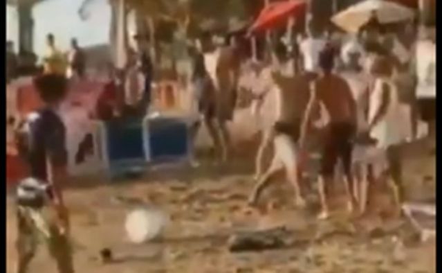 VIDEO: Aficionados de Chivas hacen destrozos en playas de Mazatlán