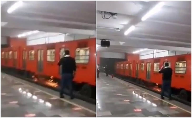 Reportan corto circuito en vagón del Metro Tacubaya