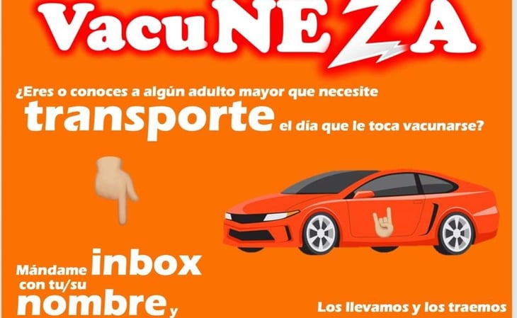 Juan Zepeda ofrece transporte a adultos mayores para recibir vacuna
