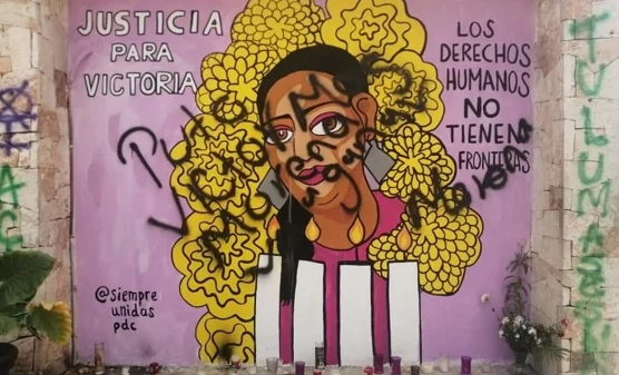Vandalizan en Tulum mural dedicado a Victoria Salazar