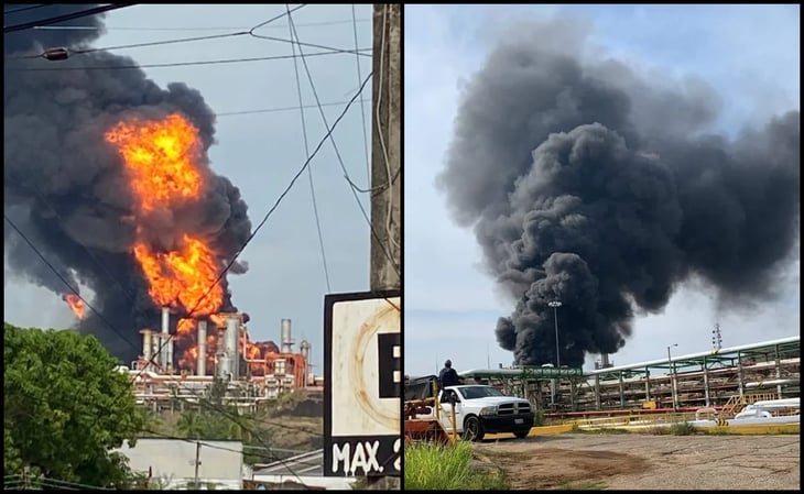 Reportan incendio en refinería Lázaro Cárdenas en Minatitlán