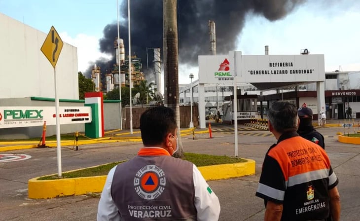 Pemex confirma 6 heridos tras incendio en refinería Lázaro Cárdenas en Veracruz