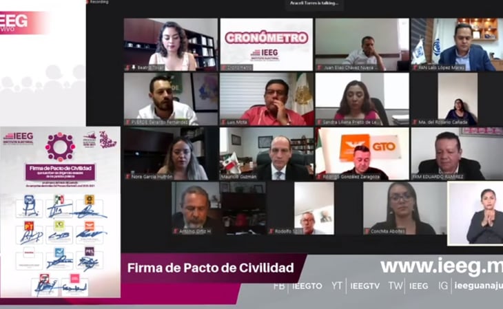 Sin Morena, firman 'Pacto de Civilidad' electoral en Guanajuato
