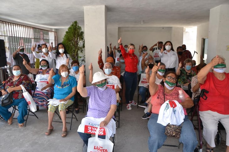 Seguridad y apoyo a los adultos mayores promete Lupita Murguía en Monclova