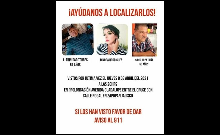 Desaparecen siete personas en Zapopan, Jalisco