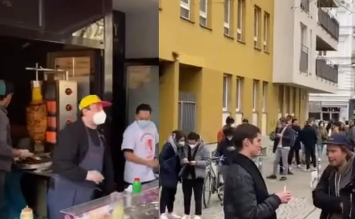 VIDEO: Se forma larga fila por tacos al pastor en Berlín