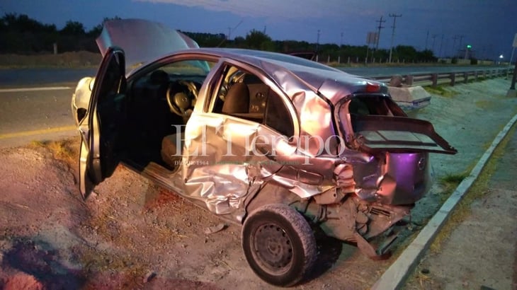 Se registra fuerte accidente en la carretera 57 de Monclova