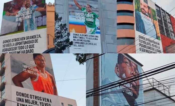 Crean murales de Messi, Pogba, Charlyn Corral y otros atletas en CDMX