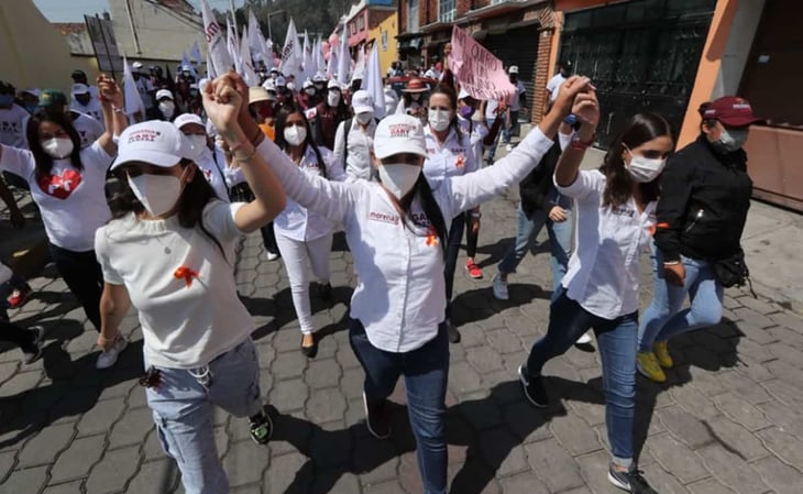 Candidata de Morena por Metepec protesta contra violencia política
