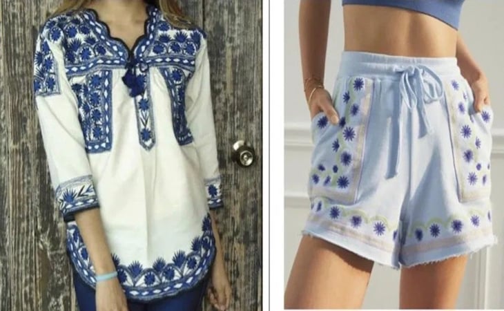 Plagian de nuevo patrones bordados de blusa de Tlahuitoltepec Mixe
