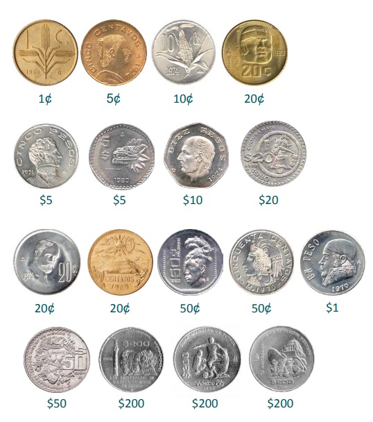  Monedas Mexicanas Dinero De México  Centavos México