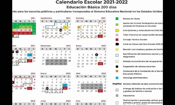 Publica SEP el calendario oficial para el Ciclo Escolar 2021-2022 en México