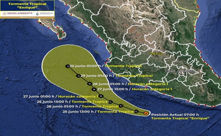 Se forma tormenta tropical 'Enrique' al sur de Zihuatanejo, Guerrero