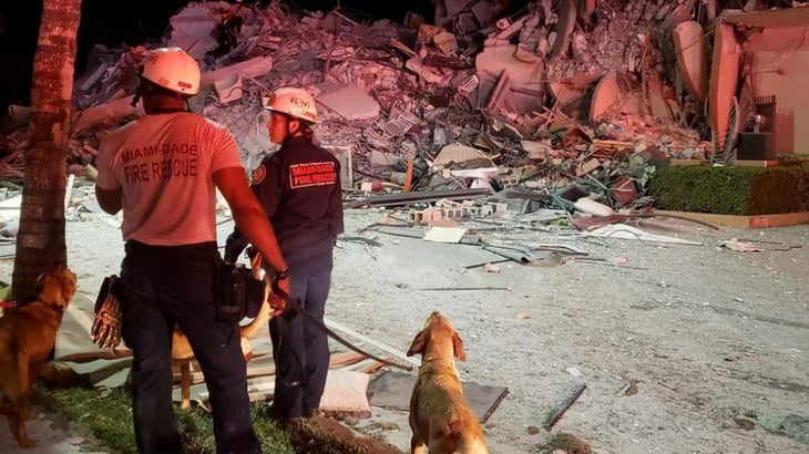 Van 4 muertos tras colapso de edificio en Miami-Dade;  hay 159 desaparecidos