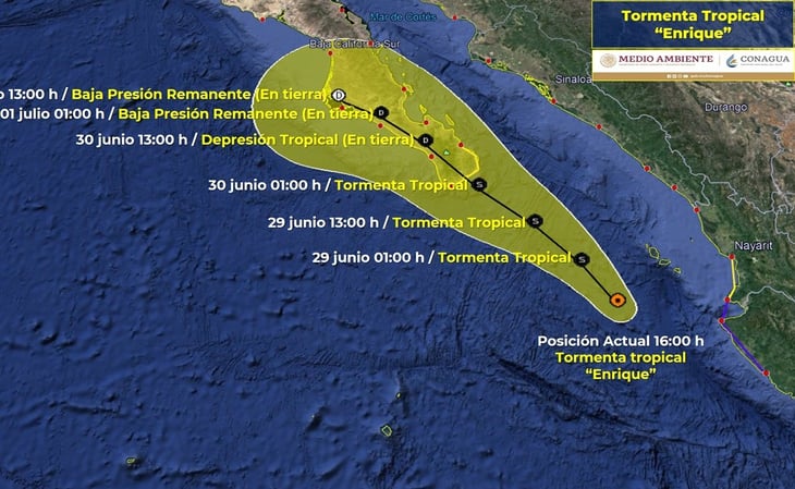 Activan DN-III y Plan Marina en BCS por tormenta tropical 'Enrique'