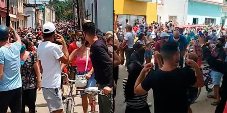 Cientos de personas protestan en un pueblo cubano contra el Gobierno