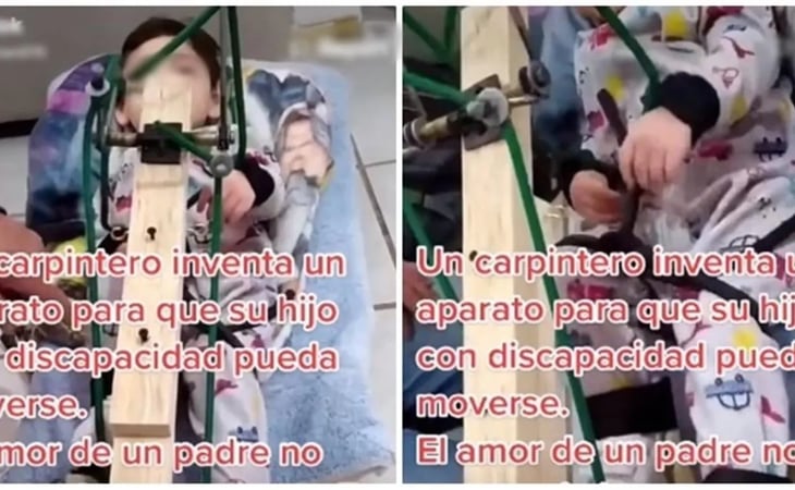 Amor verdadero: Carpintero inventa un aparato para que su hijo con discapacidad pueda moverse