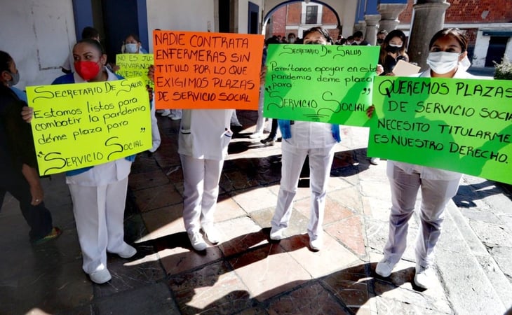 Por bajos salarios protestan enfermeras que atienden Covid en Hidalgo