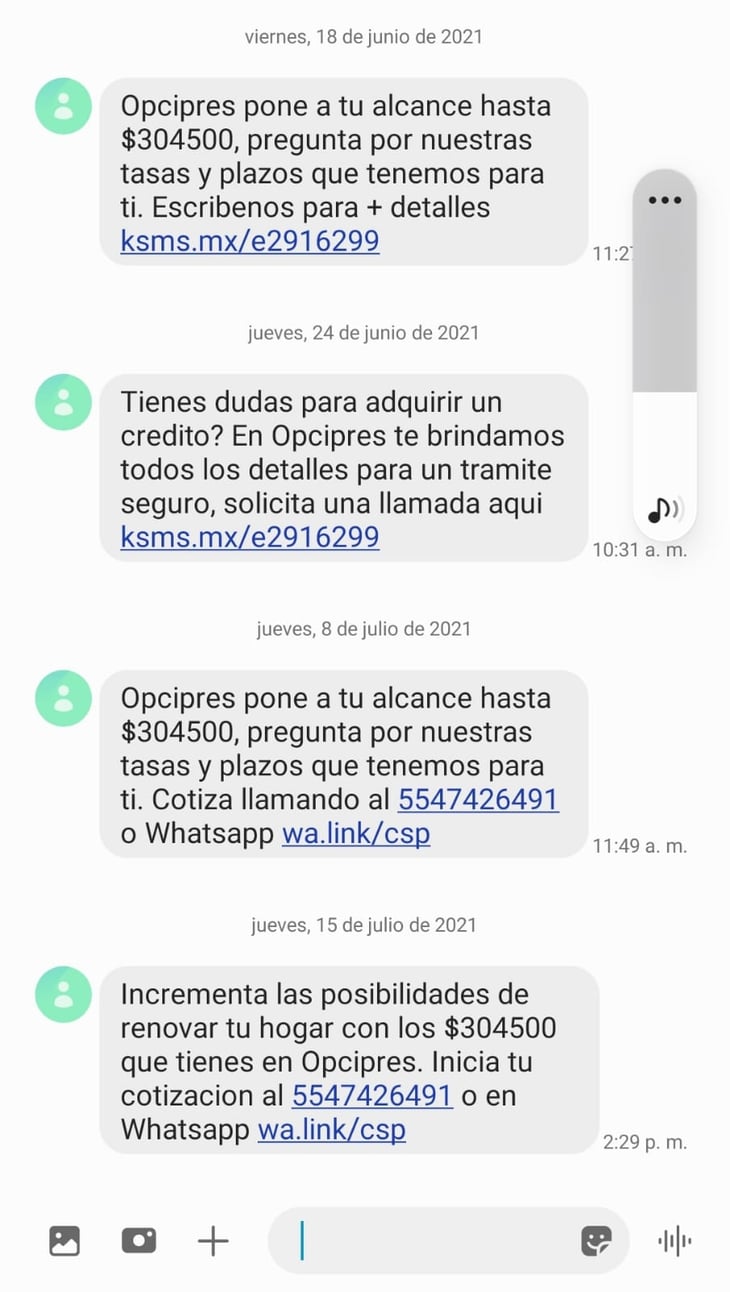 Financieras acosan a pensionados por celular en Monclova 