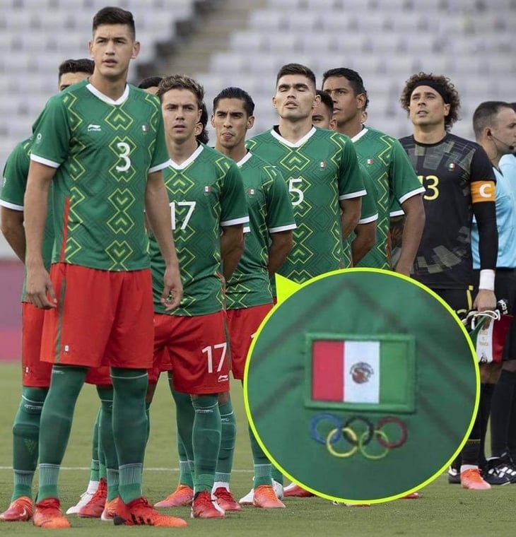 ¿México de Cabeza? Jugador del Tri olímpico porta en su camiseta la bandera de México al revés