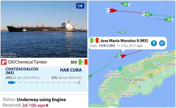 60 años después: México envía buque a Cuba con 40 mil litros de petrolíferos