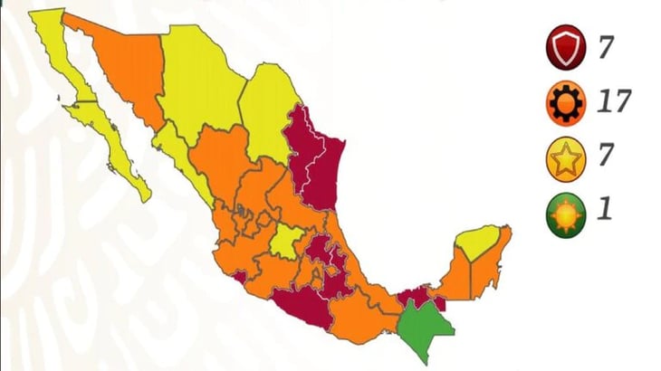 Secretaría de Salud actualiza el semáforo por COVID-19; Coahuila está en amarillo