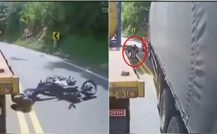 VIDEO: Motociclista se puso a orar dando gracias a Dios tras librar un accidente